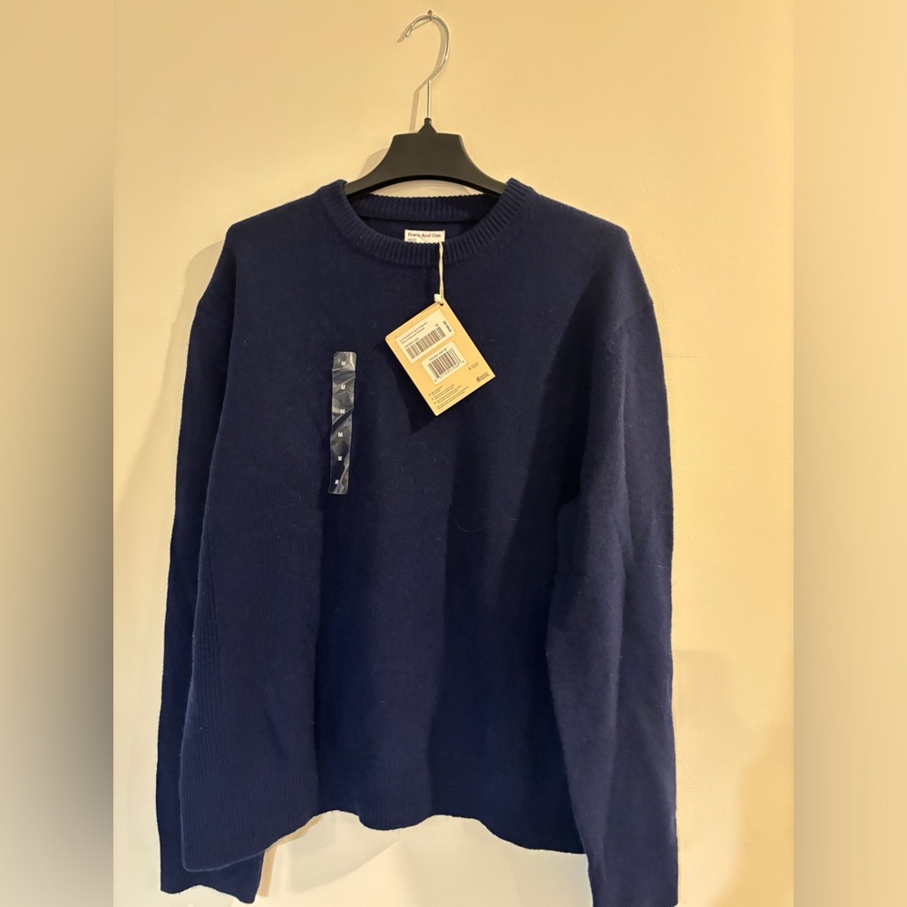 Frank & Oak Deep Blue Crewneck Sweater